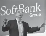  ?? — AFP ?? SoftBank Group Representa­tive Masayoshi Son speaking during a press conference to announce the company’s financial results in Tokyo.