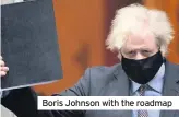  ??  ?? Boris Johnson with the roadmap