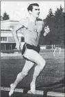  ??  ?? FLEET OF FOOT: De Villiers Lamprecht, first South African to run the ‘Dream Mile’. And he did it barefoot!