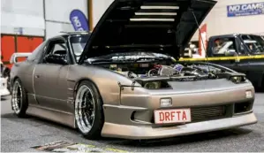  ??  ?? No SR inside here: D1NZ staffer Bronson Reardon’s 300kW CA18powere­d 180SX has only recently been finished, and rocks a set of nicefittin­g Work Meisters. We can’t wait to see it out at a few track days soon