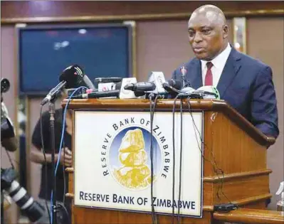  ?? ?? Reserve Bank of Zimbabwe governor John Mushayavan­hu