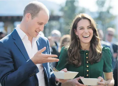  ??  ?? Prince William and Kate take part in the Taste of British Columbia Festival at Mission Hill Winery in Kelowna on Tuesday.