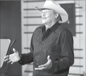  ?? The Associated Press ?? Singer and songwriter Alan Jackson speaks after it was announced Wednesday in Nashville, Tenn., that he is one of the 2017 inductees into the Country Music Hall of Fame along with songwriter Don Schlitz and the late singer and songwriter Jerry Reed.