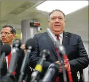  ?? PABLO MARTINEZ MONSIVAIS / ASSOCIATED PRESS ?? In closed-door briefing with senators, Secretary of State Mike Pompeo argued the war in Yemen would be “a hell of a lot worse” if the United States were not involved.