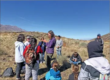  ?? Photos courtesy of the Inyo County Office of Education ?? Inyo County Office of Education recently completed a science field trip for sixth-grade students throughout Inyo County to Bernasconi Education Center. Along with science related to the area, students got to experience it in the outdoors.