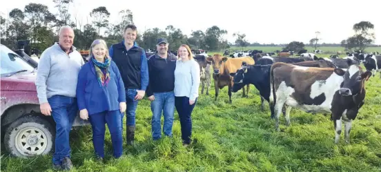  ??  ?? The Yannathan Focus Farm team including Noel and Ann Campbell, Evan Campbell and Dean and Bek Turner will explain its operations at an open day at the Yannathan farm next week.