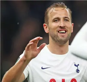  ?? Eurosport ?? Harry Kane celebrates after scoring one of his three goals on September 30, 2021. Photo: