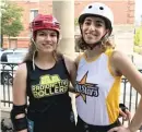  ?? | JACOB WITTICH/ SUN- TIMES ?? Sofia Hernandez ( left) and Elizabeth Perez are roller derby athletes for the Midwest All Stars.