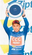  ?? Photo / Getty Images ?? Patrick Bevin had to be content with sprint honours on the Tour Down Under.