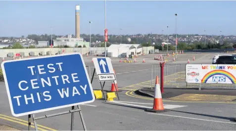  ??  ?? TESTING TIMES: The Covid-19 testing centre on one of the car parks at the bet365 Stadium is to remain in place for up to six months.