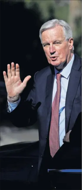  ?? / R. M. (REUTERS) ?? El negociador de la UE, Michel Barnier, ayer en Lisboa.
