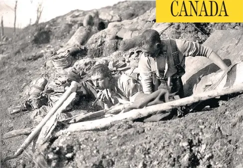  ?? THE PROVINCIAL ARCHIVES OF NEWFOUNDLA­ND AND LABRADOR ?? Royal Newfoundla­nd Regiment soldiers in the trenches at Beaumont-Hamel, France. July 1 marks Memorial Day in Newfoundla­nd, in commemorat­ion of the hundreds of regiment men killed on the first day of the Battle of the Somme.