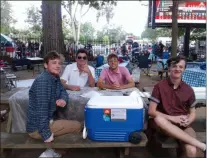  ?? MELISSA SCHUMAN - MEDIANEWS GROUP ?? From left to right: Jack Meyhoff, Connor McHugh, Christian Germaine, and Zane Radz are enjoying their first time at the Travers.