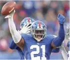  ?? BRAD PENNER, USA TODAY SPORTS ?? Giants safety Landon Collins is a defensive player of the year candidate.