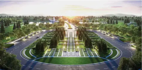  ??  ?? Impressive layout: An artist’s impression of the signature roundabout of the Eco Grandeur project.