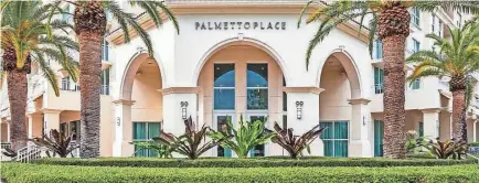  ?? PALMETTO PLACE ?? Palmetto Place associatio­n unsuccessf­ully sought to obtain an emergency injunction to keep a couple out of the common areas of the nine-story, 255-unit building.