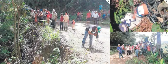  ?? FOTOS: EL HERALDO ?? (1) El tránsito de personas fue detenido momentánea­mente. (2) Los dos cuerpos quedaron casi juntos. (3) La gente se vio asombrada ante lo ocurrido en el lugar.