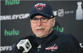  ?? NICK WASS/THE ASSOCIATED PRESS ?? Capitals coach Barry Trotz is in the final year of his contract, and the outcome of Game 7 Wednesday may determine his fate in Washington.