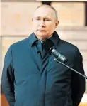  ?? Imago-BILD: Guneev ?? Präsident Wladimir Putin bei einer Rede am Sonntag: Er droht jetzt indirekt mit einem Atomschlag.