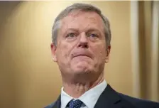  ?? AmaNDa SaBga / BOStON HEraLD ?? ‘LONG-LASTING BENEFITS': Gov. Charlie Baker speaks to members of the press during a press conference at the State House on Jan. 10.