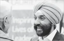  ?? BRENT DAVIS WATERLOO REGION RECORD ?? Navdeep Bains, minister of innovation, science and economic developmen­t, attended a budget discussion at WLU on Wednesday.