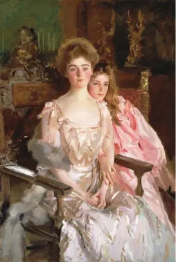  ??  ?? John Singer Sargent (1856-1925), Mrs. Fiske Warren (Gretchen Osgood) and Her Daughter Rachel, 1903. Oil on canvas, 60 x 403⁄8 in. Museum of Fine Arts, Boston. Gift of Mrs. Rachel Warren Barton and Emily L. Ainsley Fund.