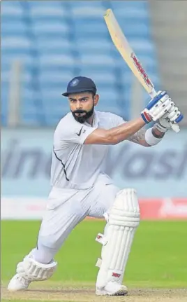  ?? AFP ?? ■ India captain Virat Kohli hit the seventh double century of his Test career in Pune against South Africa. Only three players have scored more double tons than him in the format.