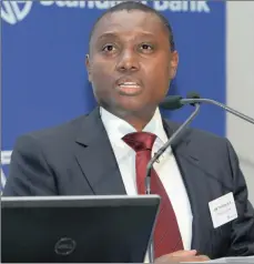  ?? PHOTO: SIMPHIWE
MBOKAZI ?? Standard Bank joint chief executive Sim Tshabalala said at the presentati­on of the company’s results in Sandton yesterday that the group had produced solid results for 2015.