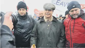  ??  ?? Nigel Farage sets off from Hendon on his March to Leave in 2019.