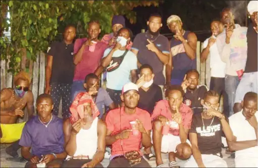  ?? ?? One Dan, second from right in front row with friends when he was preparing to shoot video for f