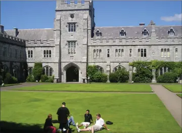  ??  ?? A view of University College Cork’s students at Quad area.