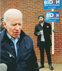  ?? REUTERS ?? Biden anunció abruptamen­te la cancelació­n de fiesta electoral y abandonó New Hampshire/ su