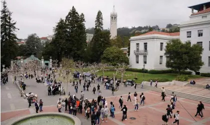  ?? ?? Students on the University of California, Berkeley, campus on 29 March 2022, in Berkeley, California. Photograph: Eric Risberg/AP