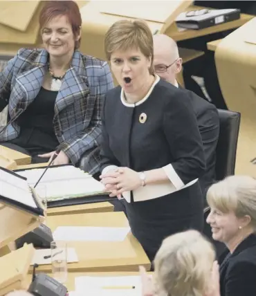  ?? PICTURE: SWNS.COM ?? 0 Nicola Sturgeon hit back sharply at First Minister’s Questions yesterday