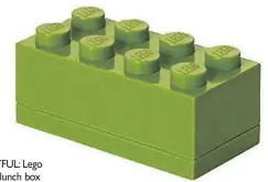  ??  ?? PLAYFUL: Lego mini-lunch box