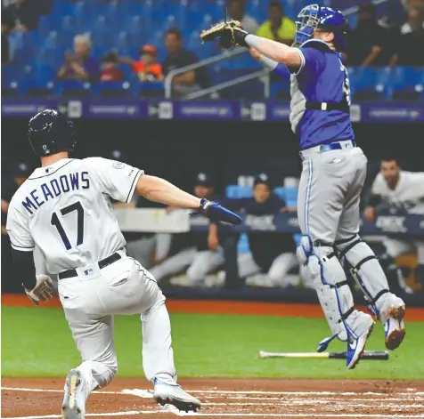  ?? JULIO AGUILAR/GETTY IMAGES/FILES ?? Seen here playing against the Tampa Rays last year, reports have the Toronto Blue Jays likely to open their abbreviate­d regular season on the road against the Rays on July 24.