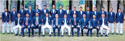  ??  ?? Trinity College cricket team with officials