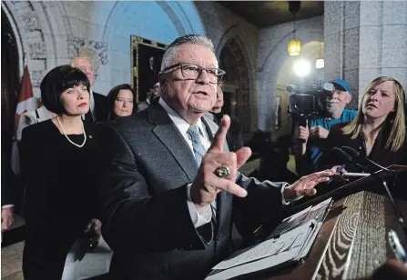  ?? JUSTIN TANG THE CANADIAN PRESS ?? Ralph Goodale said: ‘Gun-related homicides, domestic and gender-based violence involving guns, criminal gang activity and gun thefts are all up.”