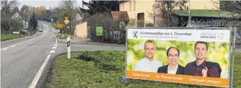  ?? FOTO: TOBIAS GÖTTLING: ?? Wahlkampf für die Landessyno­de: Die Kandidaten werben mit Plakaten für sich.