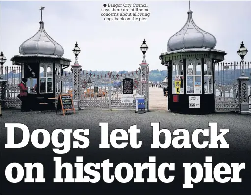  ??  ?? Bangor City Council says there are still some concerns about allowing dogs back on the pier
