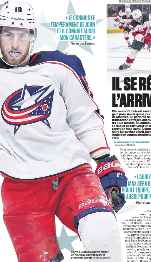  ?? PHOTO D’ARCHIVES ?? Pierre-luc Dubois devra signer un nouveau contrat avant la prochaine saison.