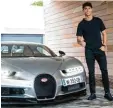  ?? Foto: Dominic Fraser ?? Fußballsta­r Christiano Ronaldo ist be geisterter Bugatti Fahrer und postet das gerne im Internet.