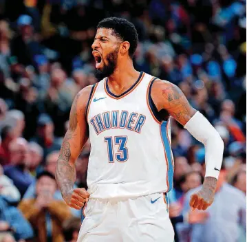  ?? [AP PHOTO] ?? Keeping Paul George in an Oklahoma City uniform past this season has become a must for the Thunder.