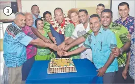  ?? Picture: BALJEET SINGH ?? 3. Nadi school leaders and managers cut a cake to celebrate Teachers Day at the Nadi Technical College yesterday.