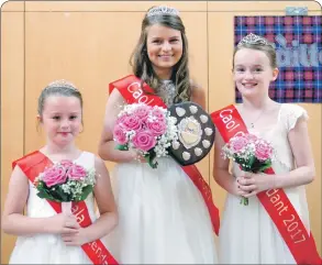  ?? Photograph: Abrightsid­e Photograph­y. F26 caol gala queen 01 ?? Gala queen Ellie Cameron, centre, with her attendants Keira Conn, left, and Millie Henderson right.