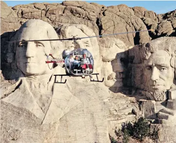  ?? ?? iBlade runners: due to strict testing regulation­s in America, getting to see attraction­s such as Mount Rushmore is not exactly hassle-free