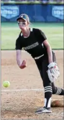  ?? JOHN BLAINE — FOR THE TRENTONIAN ?? Steinert’s Kaylee Whittaker pitches against Northern Burlington during the CJ III final on Tuesday night.