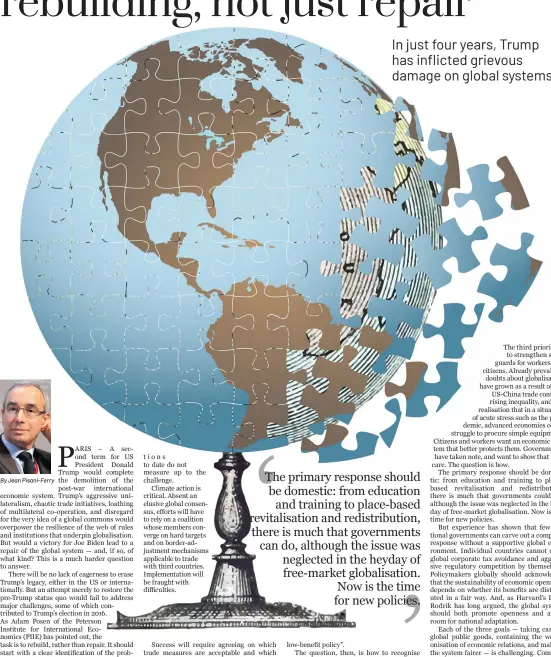  ??  ?? to date do not measure up to the challenge.
Climate action is critical. Absent an elusive global consensus, efforts will have to rely on a coalition whose members converge on hard targets and on border-adjustment mechanisms applicable to trade with third countries. Implementa­tion will be fraught with difficulti­es.