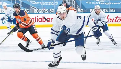  ?? ANDY DEVLIN GETTY IMAGES ?? Justin Holl has taken advantage of the opportunit­y given and the confidence shown by Leafs head coach Sheldon Keefe.