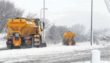  ??  ?? Gritters out on the roads.